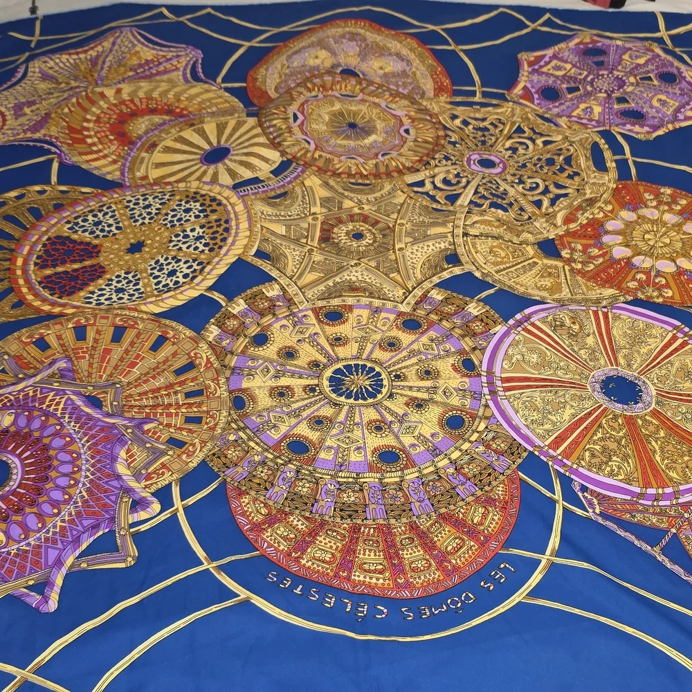 Hermes Purple and Blue Scarf - Picture 4 of 7